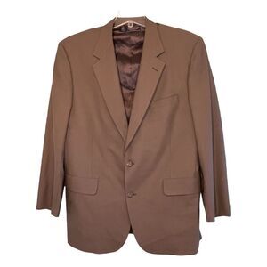 Brooks Brothers Justin Merino Wool Suit Jacket Taupe Gray Blazer 45 Long
